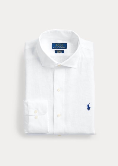 Polo Ralph Lauren Custom Fit Linen Skjorter Herre Danmark (YFKDO6453)